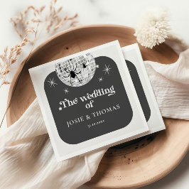 Halloween Retro Disco Spiders & Disco Boll Bröllop Pappersservett