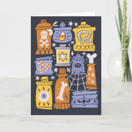 Halloween retro-godis kort