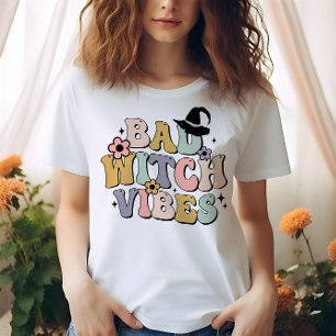 HALLOWEEN RETRO GROOVY BAD WITCH VIBES T SHIRT