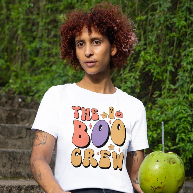 HALLOWEEN RETRO GROOVY BOO CREW T SHIRT (Skapare uppladdad)