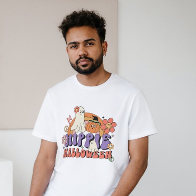 HALLOWEEN RETRO GROOVY HIPPIE HALLOWEEN SPÖKEN T SHIRT (Skapare uppladdad)