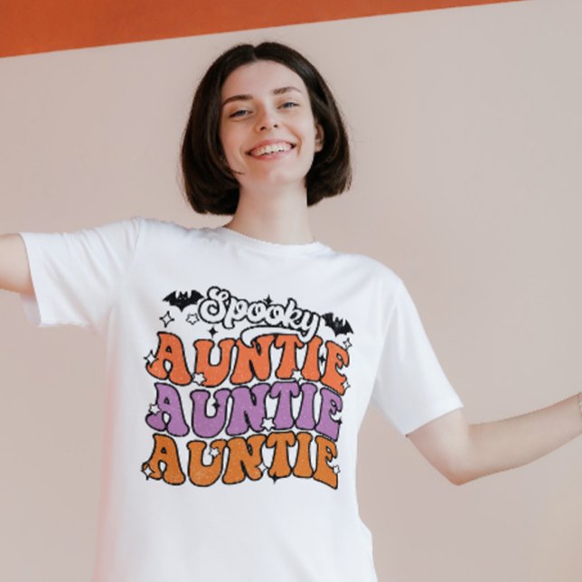 HALLOWEEN RETRO GROOVY SPOOKY AUNTY T SHIRT (Skapare uppladdad)