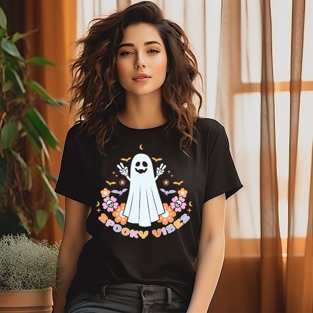 HALLOWEEN RETRO GROOVY SPOOKY VIBES T SHIRT (Skapare uppladdad)