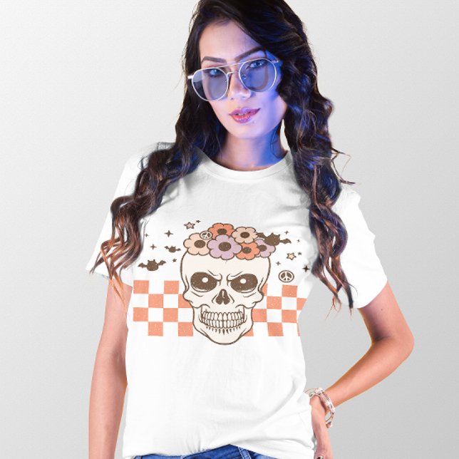 HALLOWEEN RETRO GROOVY VINTAGE ARG SKULL T SHIRT (Skapare uppladdad)
