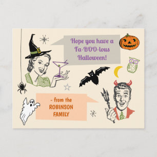 Halloween Retro Humor-eget namn Vykort