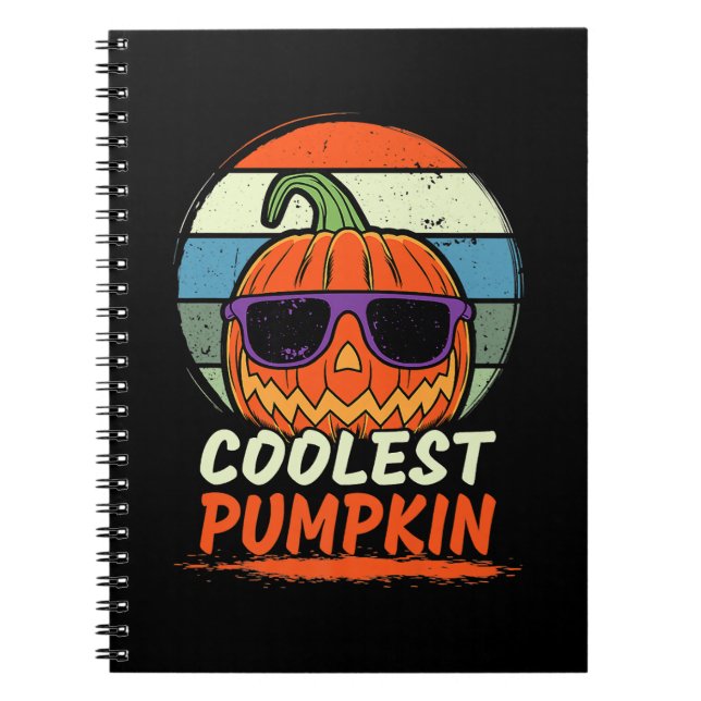 Halloween Retro-kallaste Pumpkin Premium Anteckningsbok (Framsidan)