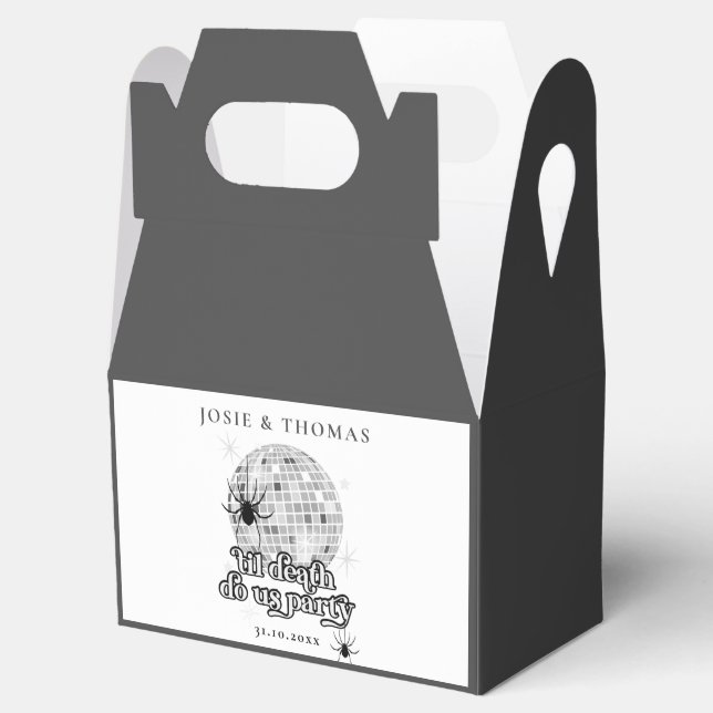 Halloween Retro Spiders & Disco Boll Bröllop Presentaskar (Öppnad)