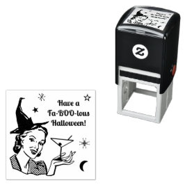 Halloween Retro Witch Humor Faboolous eller Anpass Självfärgande Stämpel