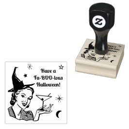 Halloween Retro Witch Humor Faboolous eller Anpass Stämpel