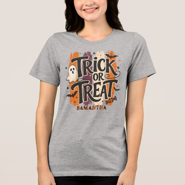Halloween-retrotypografi T Shirt (Framsida)