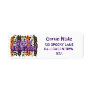 Halloween-returetiketter. Returadress Etikett
