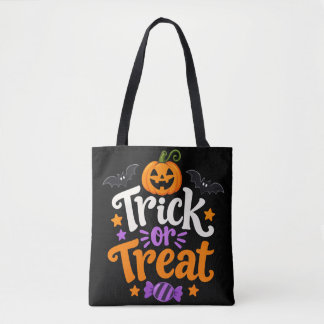 Halloween-rick eller bus i svart orange skrift tygkasse