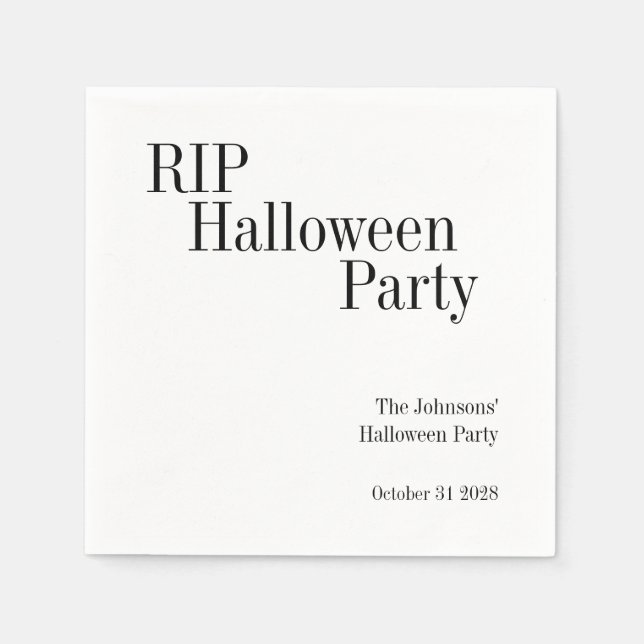 Halloween RIP Black and White Party Pappersservett (Framsidan)