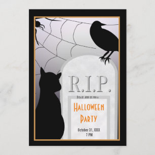 Halloween RIP Gravsten Party Inbjudan