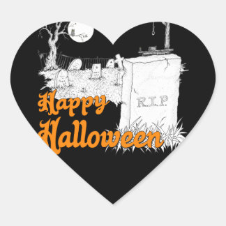 Halloween RIP Hjärtformat Klistermärke
