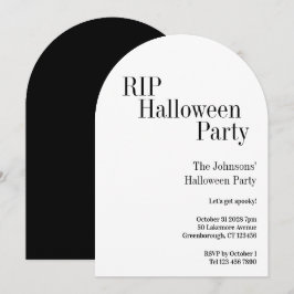 Halloween RIP Party Black and White Inbjudningar