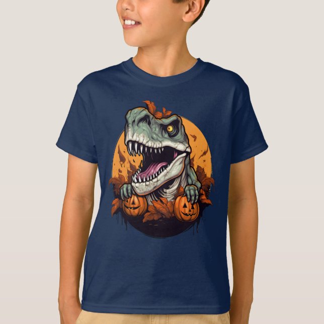 Halloween Roars to Life: T-Rex Halloween för barn T Shirt (Framsida)