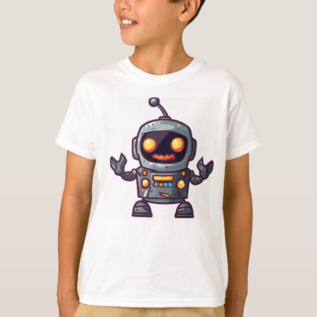 Halloween-robot-roligt T Shirt (Framsida)