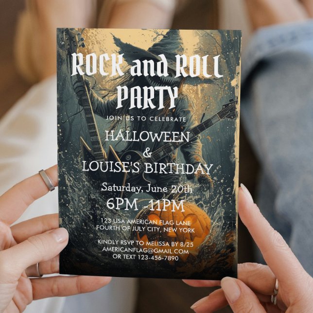Halloween Rock and roll-partiets inbjudan (Skapare uppladdad)