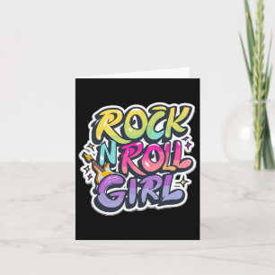Halloween Rock N Roll Girl Retro Costume Graffiti Kort