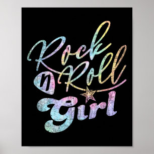 Halloween Rock N Roll Girl Retro Costume Tie Dye Poster