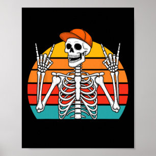Halloween Rocker Skeleton Cap Coola Punk Sten Mana Poster