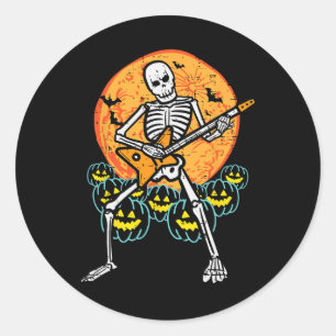 Halloween Rocker Skeleton Guitar Sten Costume Mana Runt Klistermärke