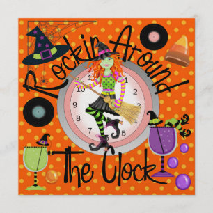 Halloween Rockin' runt Party - SRF Inbjudningar