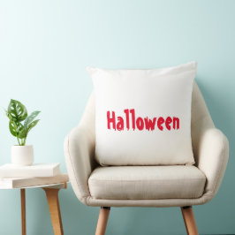 Halloween Röd Och Svart Text Festiv Hemmaaccent Kudde