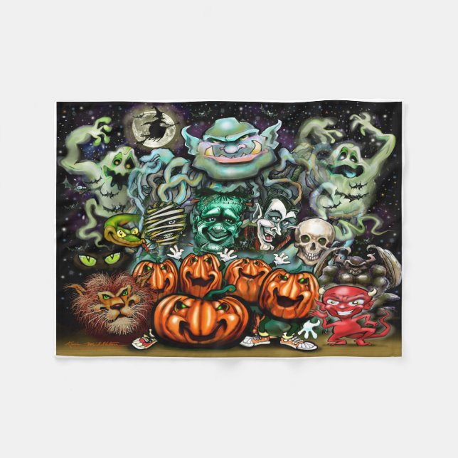 Halloween Rolig Konst Fleecefilt (Framsidan (Horisontell))