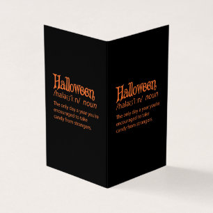 Halloween Rolig Ordboksdefinition Kort