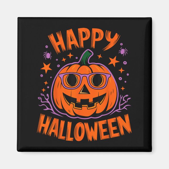 Halloween Rolig Pumpa Gott Halloween Magnet (Framsidan)