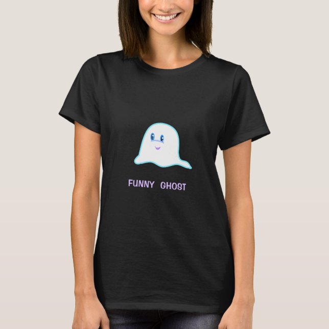 Halloween Rolig Spöke T Shirt (Framsida)