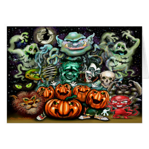 Halloween Roligt Art Hälsningskort