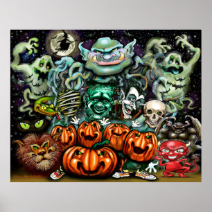 Halloween Roligt Art Poster