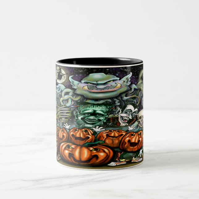 Halloween Roligt Art Två-Tonad Mugg (Center)