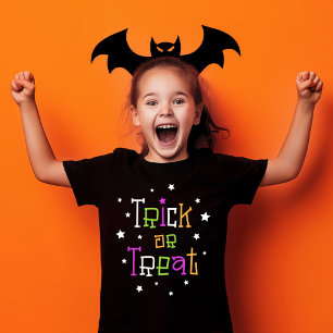 Halloween roligt bus eller godis stjärnor t shirt