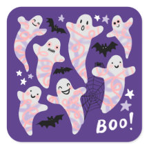 Halloween Roligt Cute Boos fladdermus lila