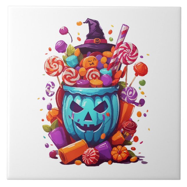 Halloween roligt  kakelplatta (Framsidan)
