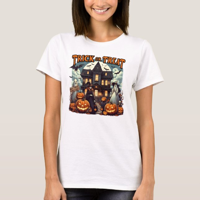 Halloween roligt med pumpor och spöken! t shirt (Framsida)