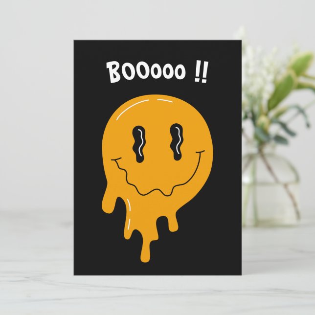 Halloween roligt Orange-spökAnpassningsbar ☜  Inbjudningar (Stående Fram)