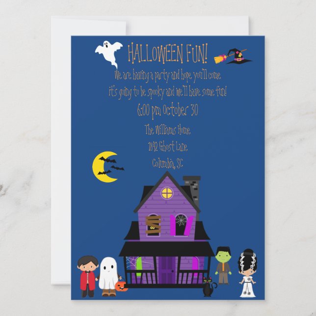 Halloween Roligt Party Inbjudningar (Framsida)