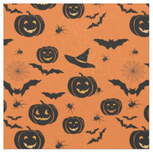 Halloween Roligt Pumpkins & Witch Hats Mönster Tyg