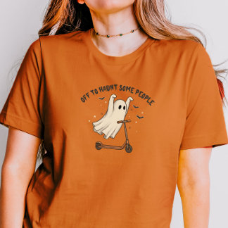 Halloween Roligt Scooter Spöktjej Matchande A T Shirt