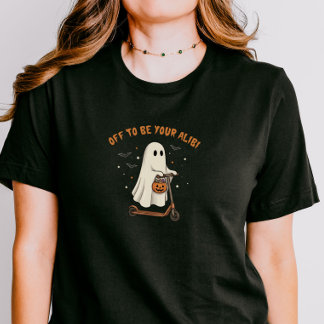 Halloween Roligt Scooter Spöktjej Matchande B T Shirt