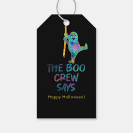 Halloween Roligt Spöke Falskt Glitter Presentetikett