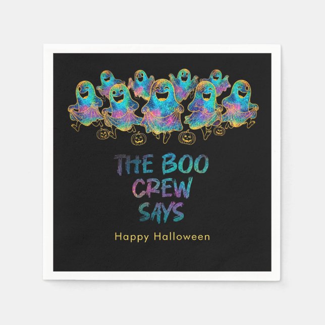 Halloween Roligt Spöke Faus Glitter Pappersservett (Framsidan)