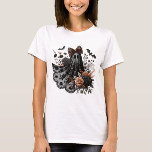 Halloween Roligt T-Shirt - Snöre Ghost - Blk2 - Fa