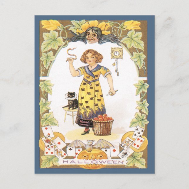 Halloween Roligt Vintage vykort (Framsida)