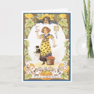 Halloween roligt vintagekort kort
